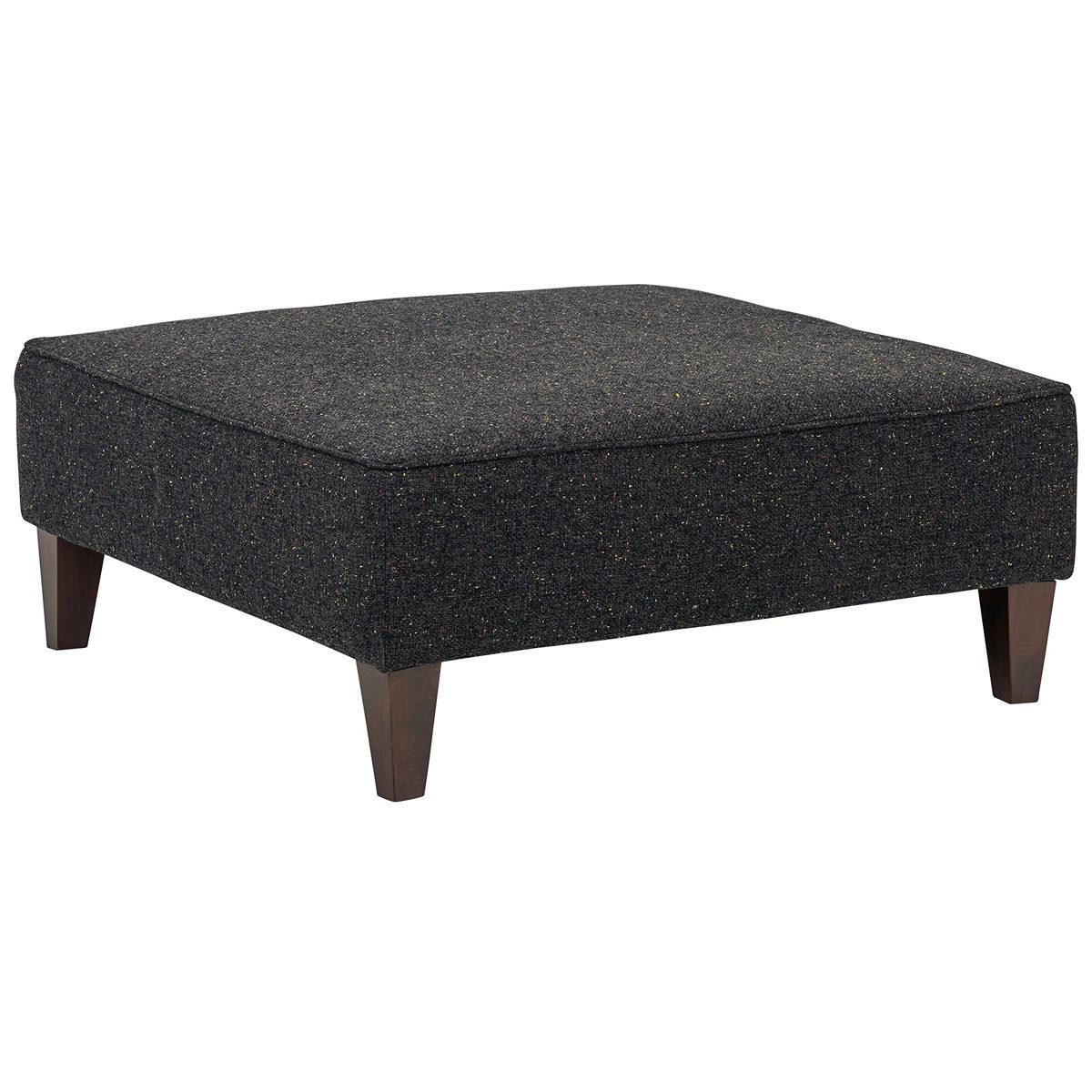 Amazon Brand – Rivet Modern Oversized Upholstered Square Ottoman, 38"W, Black Jack