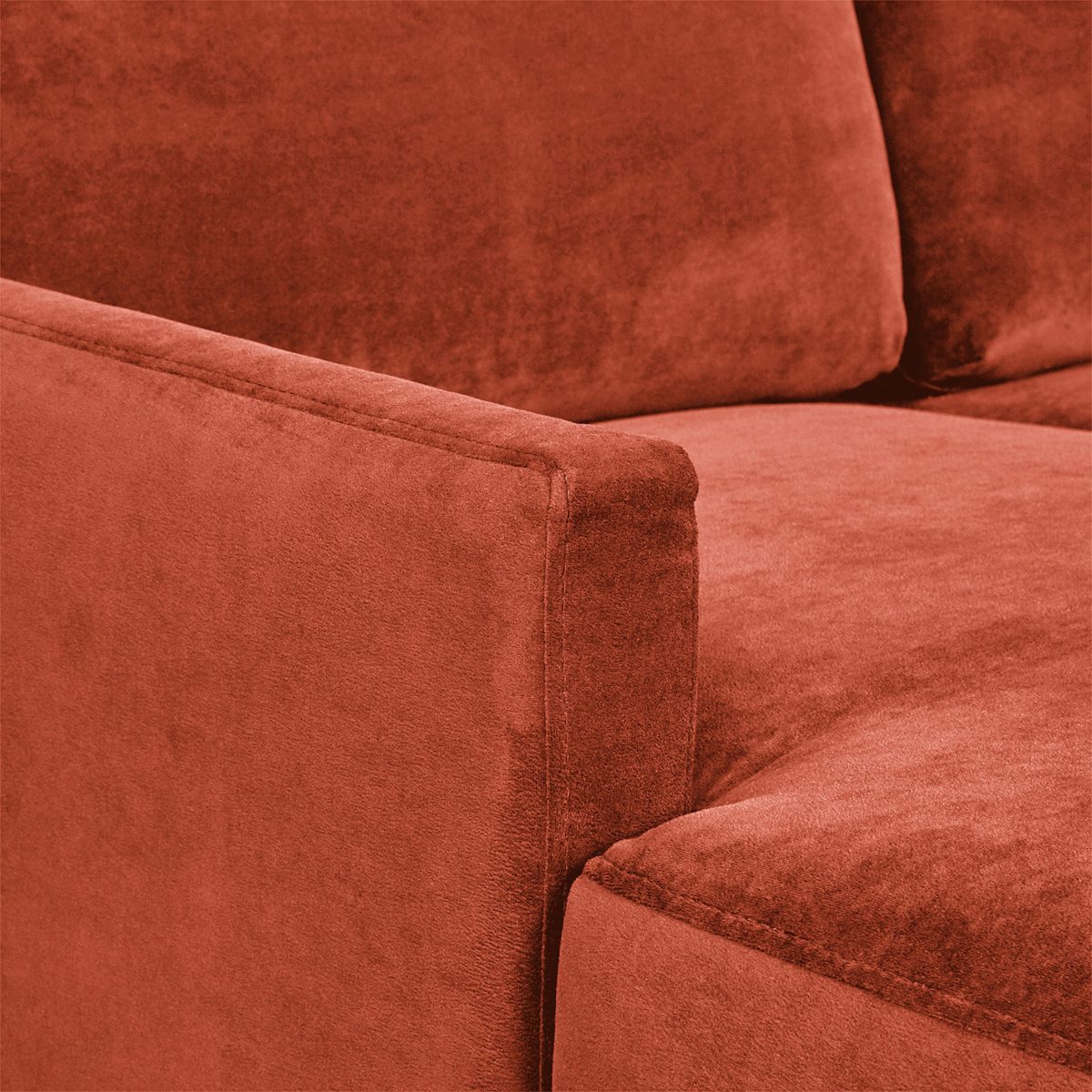 Amazon Brand – Rivet Edgewest Low Back Modern Right U-Sectional, 117"W, Rouge Red