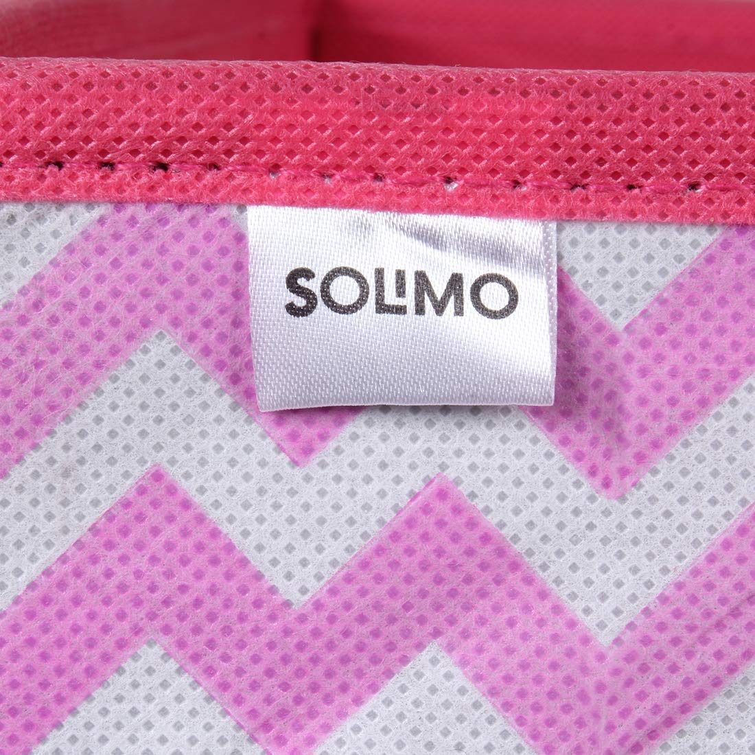 Amazon Brand - Solimo Printed Fabric Storage Box, Small, Set of 6, Pink