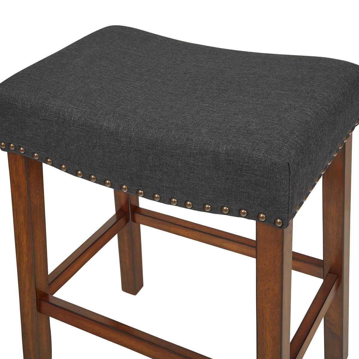 Ravenna Home Dawn Nailhead Saddle Stool 2-Pack