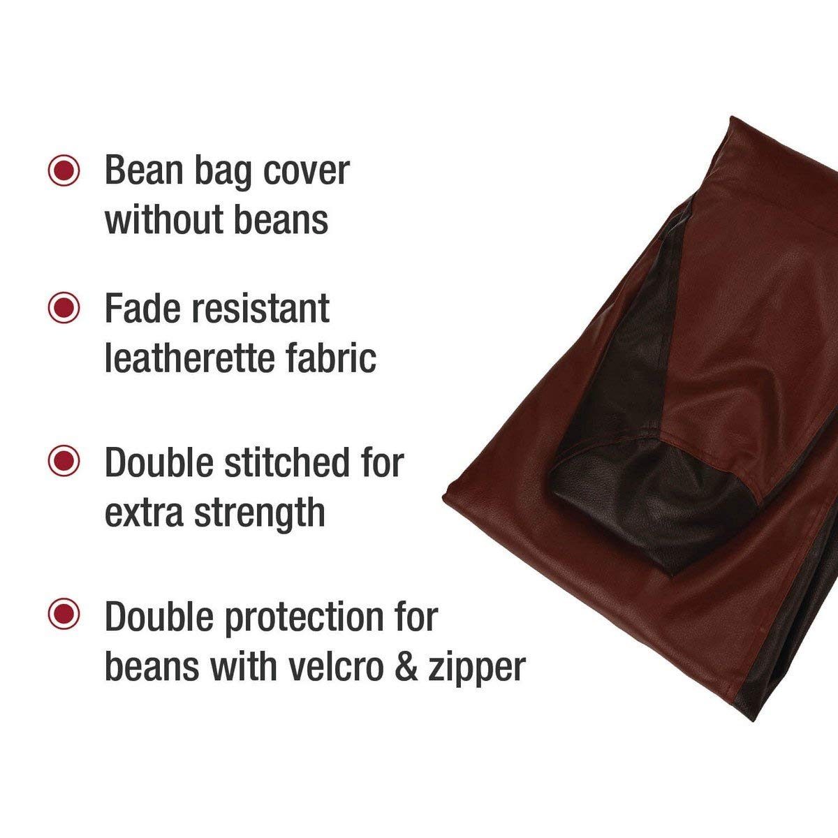 Amazon Brand - Solimo XXL Bean Bag Cover Without Beans (Brown and Tan)