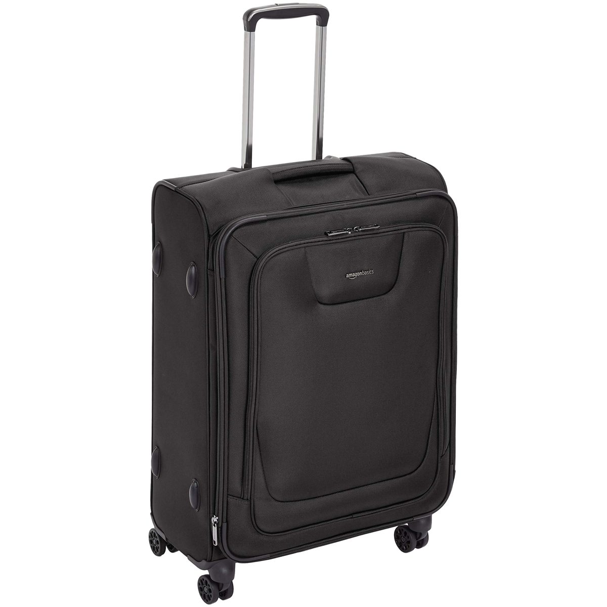 AmazonBasics Premium Expandable Softside Spinner Luggage with TSA Lock Black