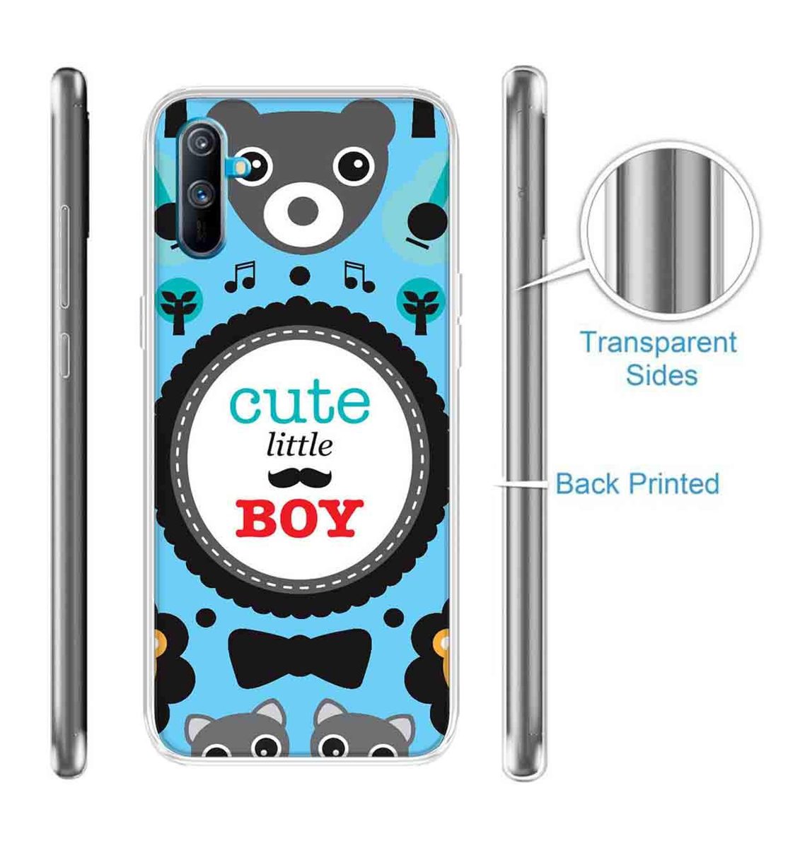 Amazon Brand - Solimo Designer Multicolor Cute Little Boy Blue Pattern Printed Soft Back Case Mobile Cover for Realme C3