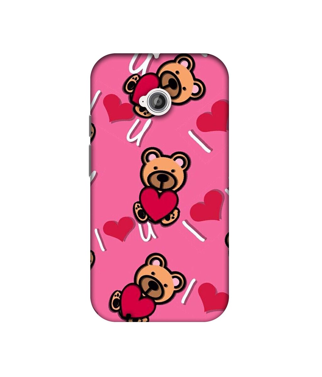 Amazon Brand - Solimo Designer Heart Holding Bear 3D Printed Hard Back Case Mobile Cover for Motorola Moto E 2nd Generation