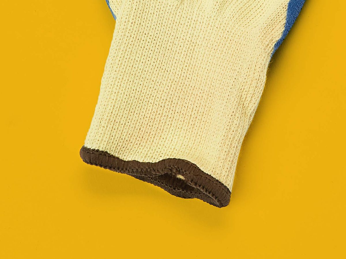 AmazonCommercial 10G Kevlar & Wrinkle Latex (Yellow/Blue), Size L, 6 Pairs