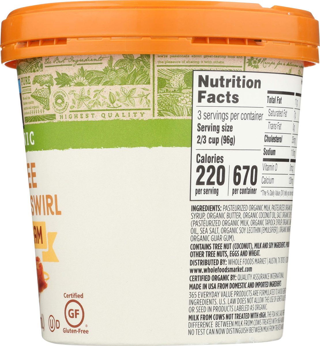365 Everyday Value, Organic Caramel Toffee Crunch Ice Cream, 16 oz