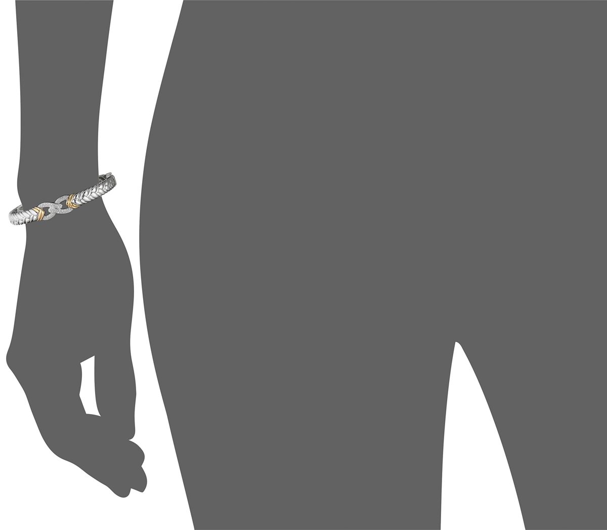 [Find] Amazon Collection Sterling Silver K Yellow Gold Diamond Bangle Bracelet (1/cttw, I-J Color, I2-I3 Clarity)