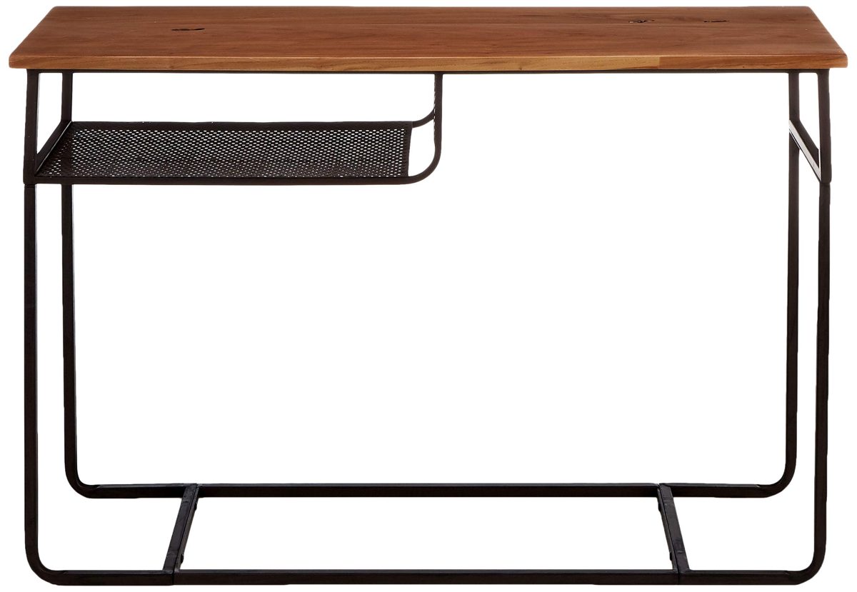 Amazon Brand Rivet Console with Metal Shelf 110 x 35 cm Elme/Black Metal Frame