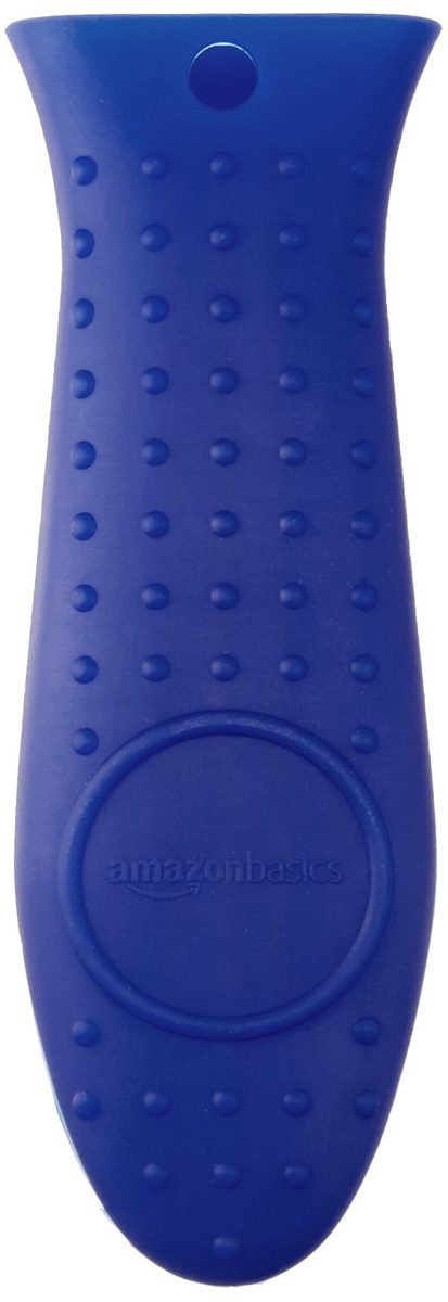 AmazonBasics Silicone Hot Skillet Handle Cover Holder, Blue