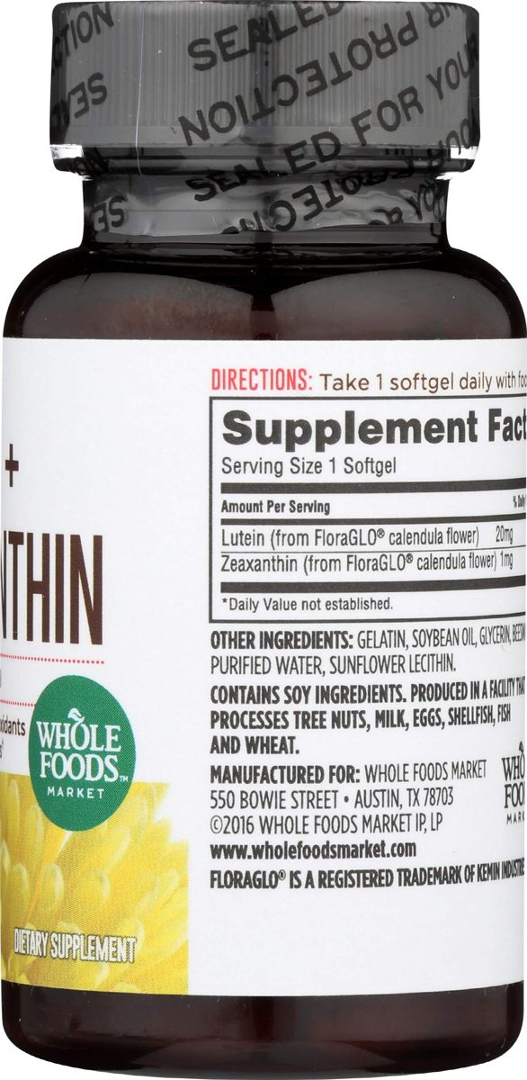 WHOLE FOODS MARKET Lutein With Zeaxanthin, 60 CT