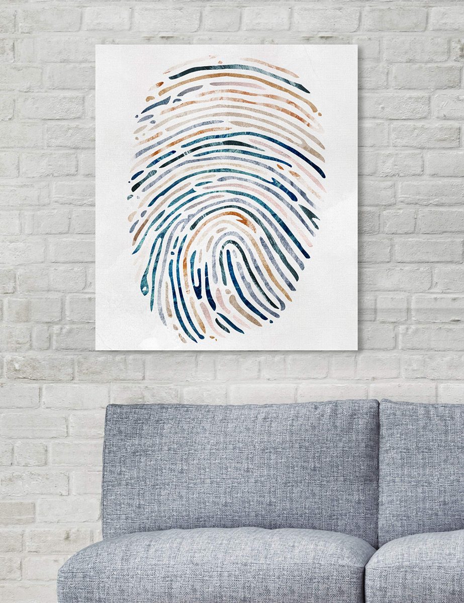 Amazon Brand – Rivet Multi-Color Canvas Fingerprint Wall Art, 20" x 24"