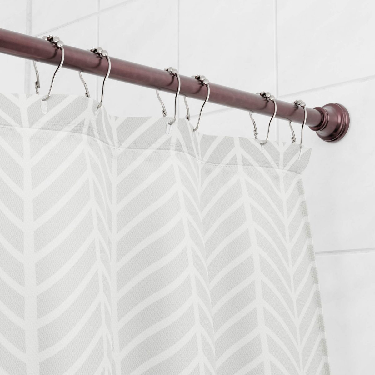 AmazonBasics Decorative Bell Tension Shower Curtain Rod, 36-62", Bronze