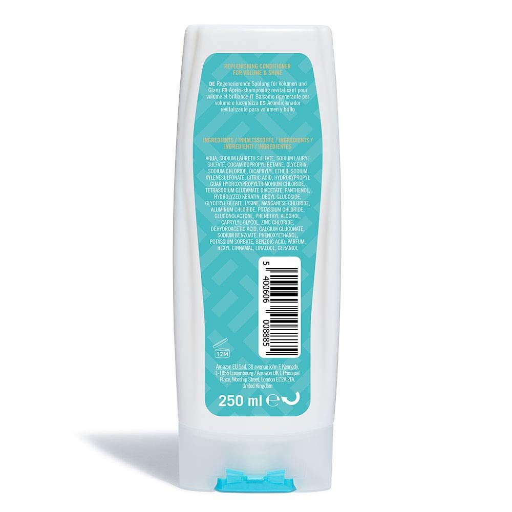 Amazon Brand - Solimo Replenishing Hair Conditioner for Volume & Shine - Pack of 4 (4 bottles x 250ml)