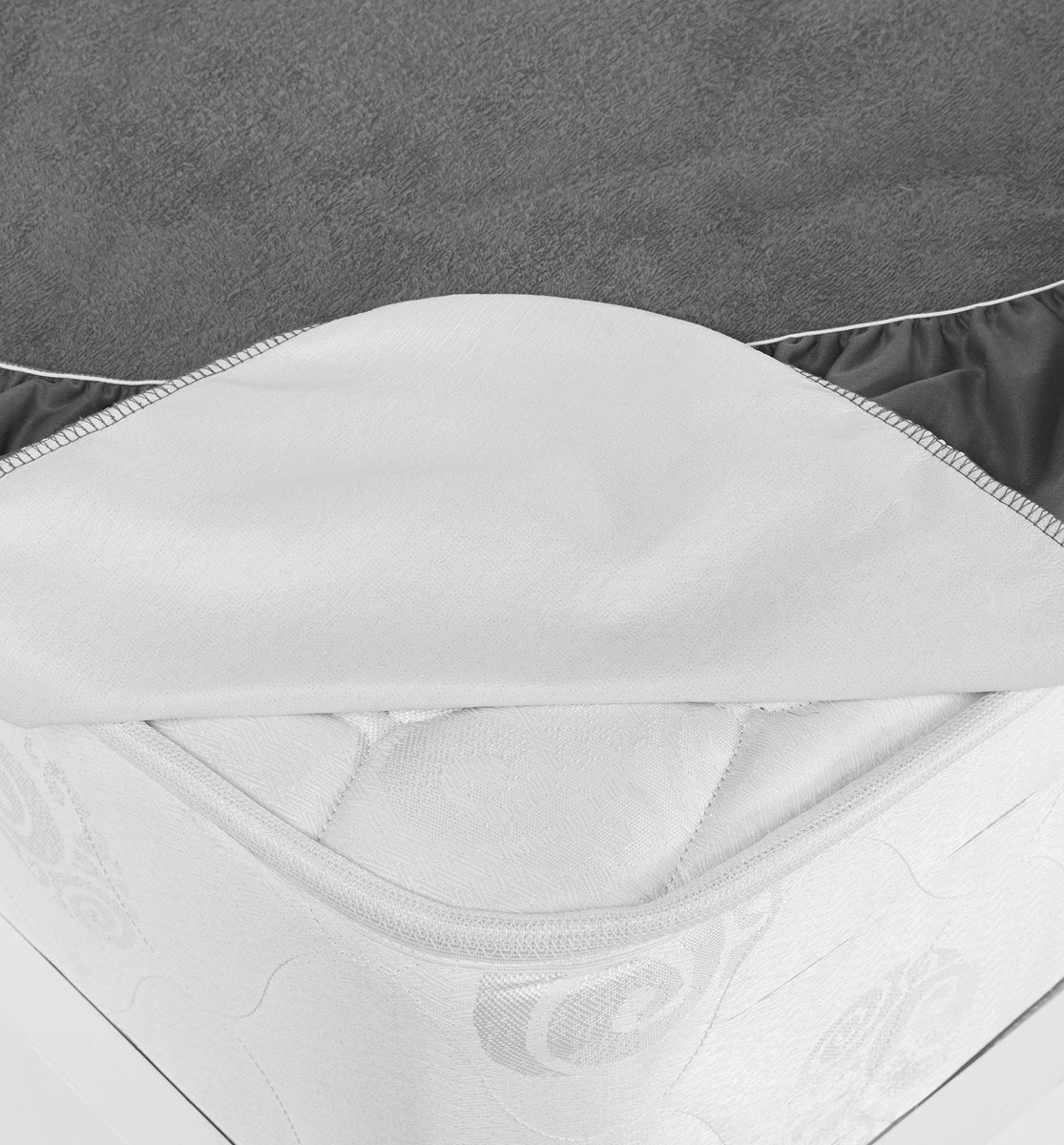 Amazon Brand - Solimo Water Resistant Cotton Mattress Protector 75"x72" - King Size, Grey