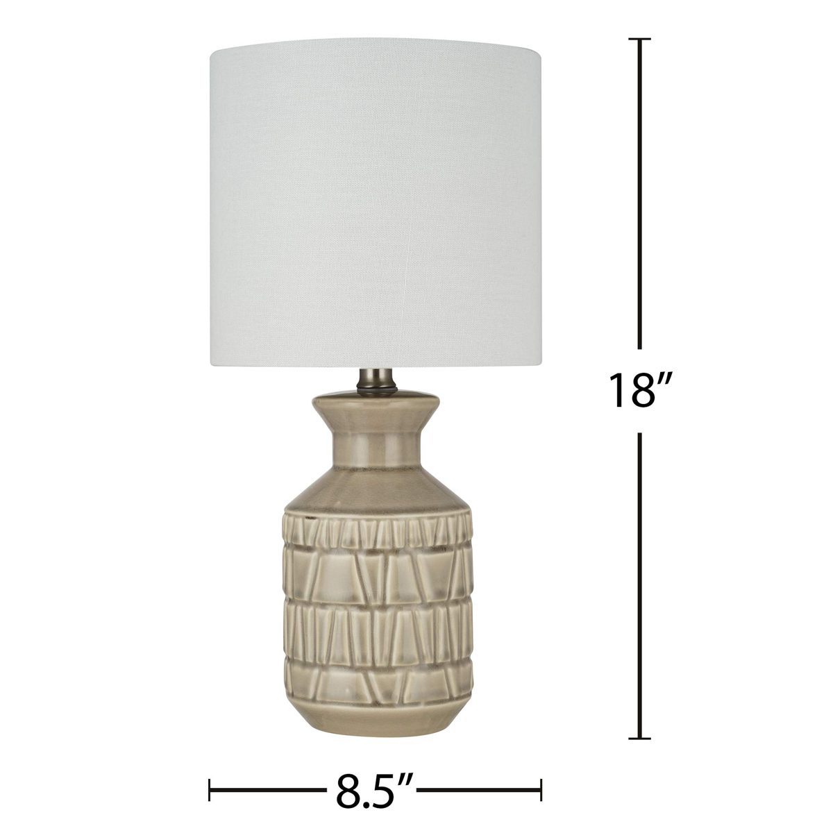 Amazon Brand – Stone & Beam Ceramic Table Lamp, 18"H, Crackle Cream