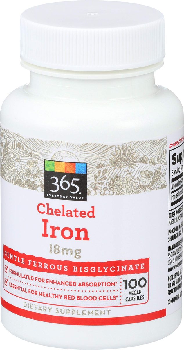 365 Everyday Value, Chelated Iron 18mg, 100 ct