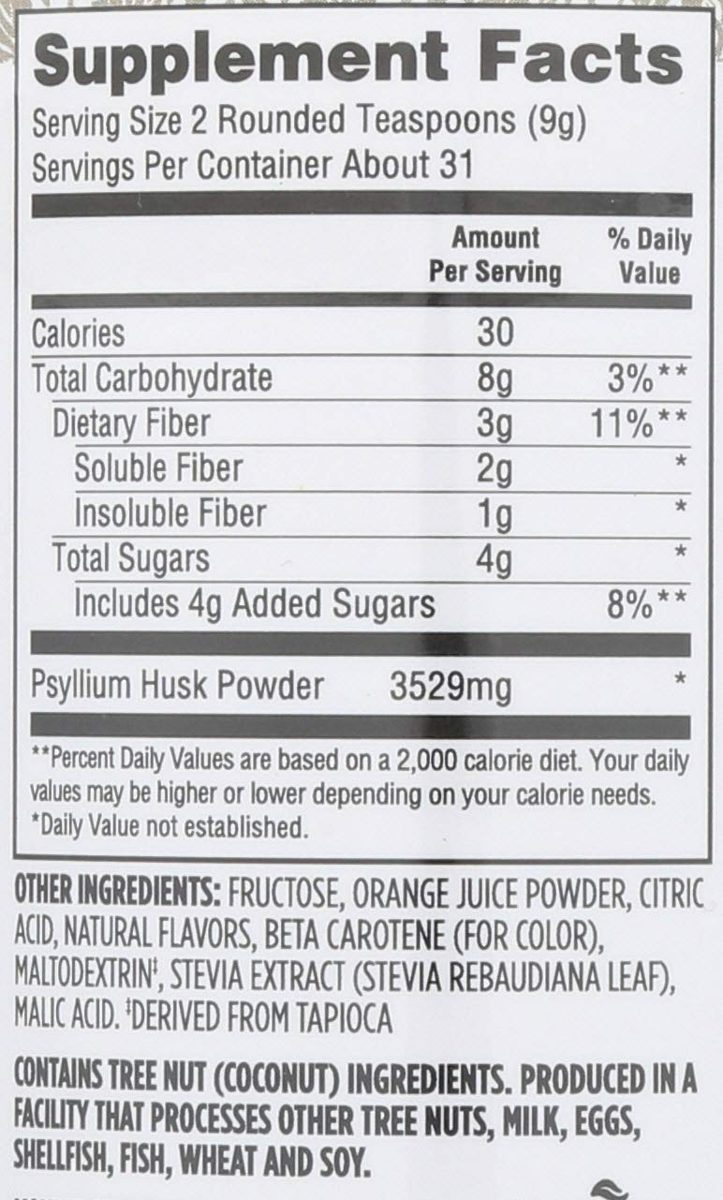 365 Everyday Value, Psyllium Husk Powder, Orange Flavor, 10 oz