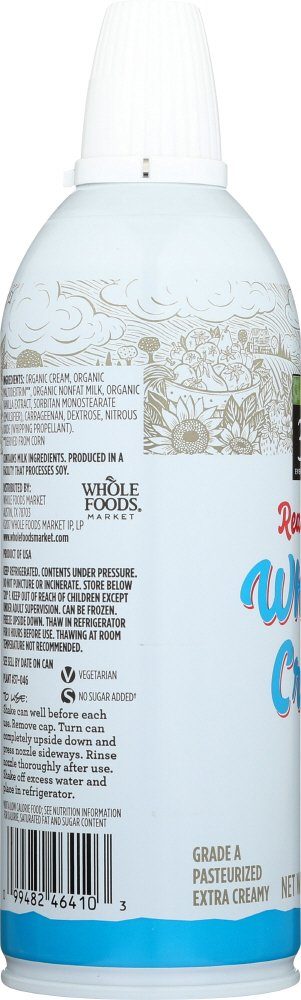 365 EVERYDAY VALUE No Sugar Added Real Dairy Whipped Cream, 7 OZ