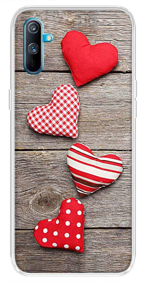 Amazon Brand - Solimo Designer Multicolor Heart Design Printed Soft Back Case Mobile Cover for Realme C3