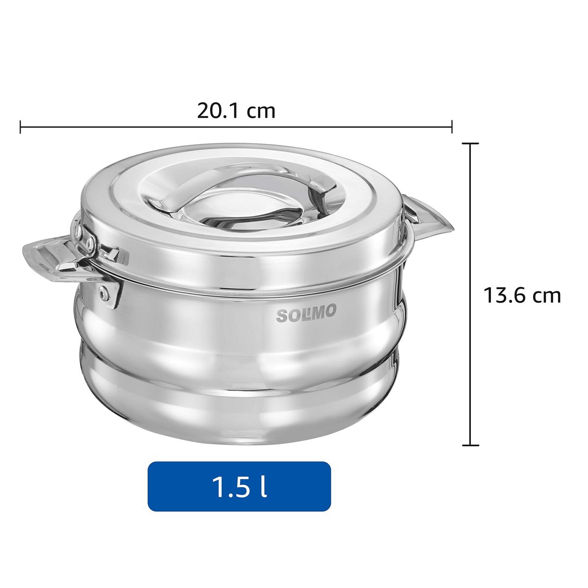 Amazon Brand - Solimo Galaxy Insulated Stainless Steel Serving Casserole with Lid (1.5L)