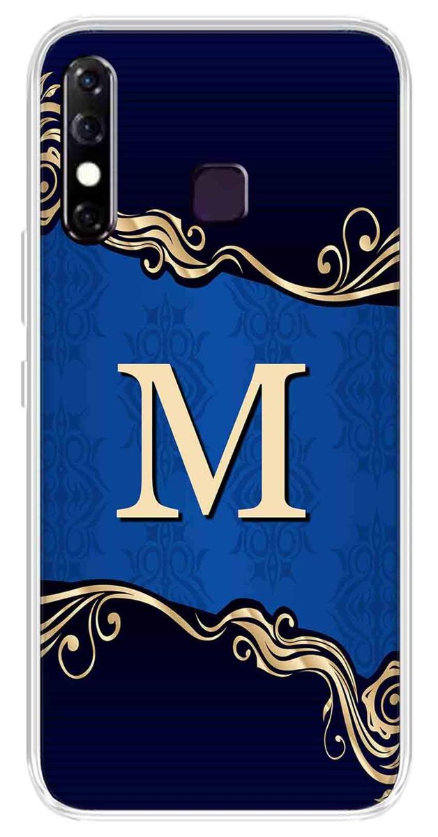 Amazon Brand - Solimo Designer Multicolor Blue Pattern Alphabet-M Printed Soft Back Case Mobile Cover for Infinix Hot 8