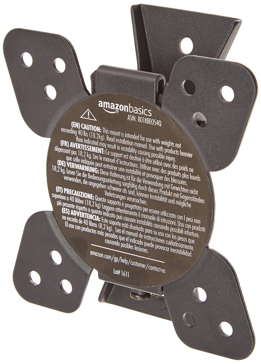 AmazonBasics Tilting TV Wall Mount for 12-inch to 39-inch TVs