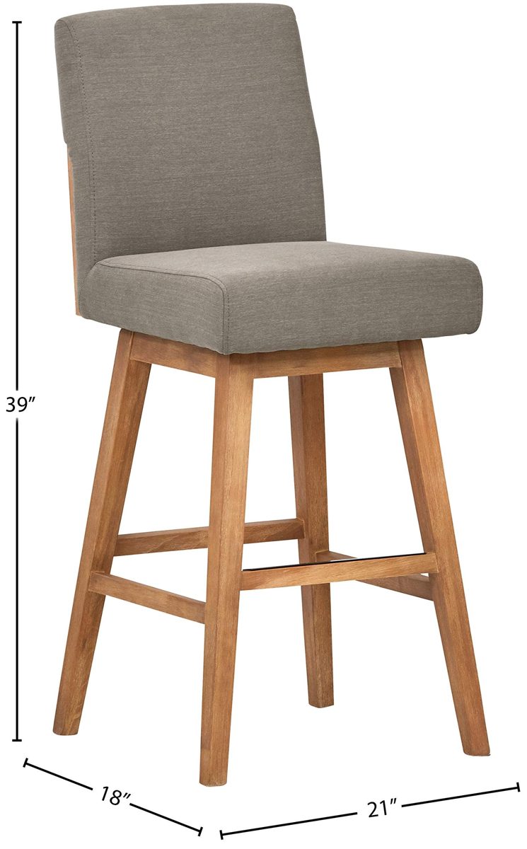 Amazon Brand – Stone & Beam Sophia Modern Swivel Kitchen Bar Stool, 43.3"H, Slate Grey