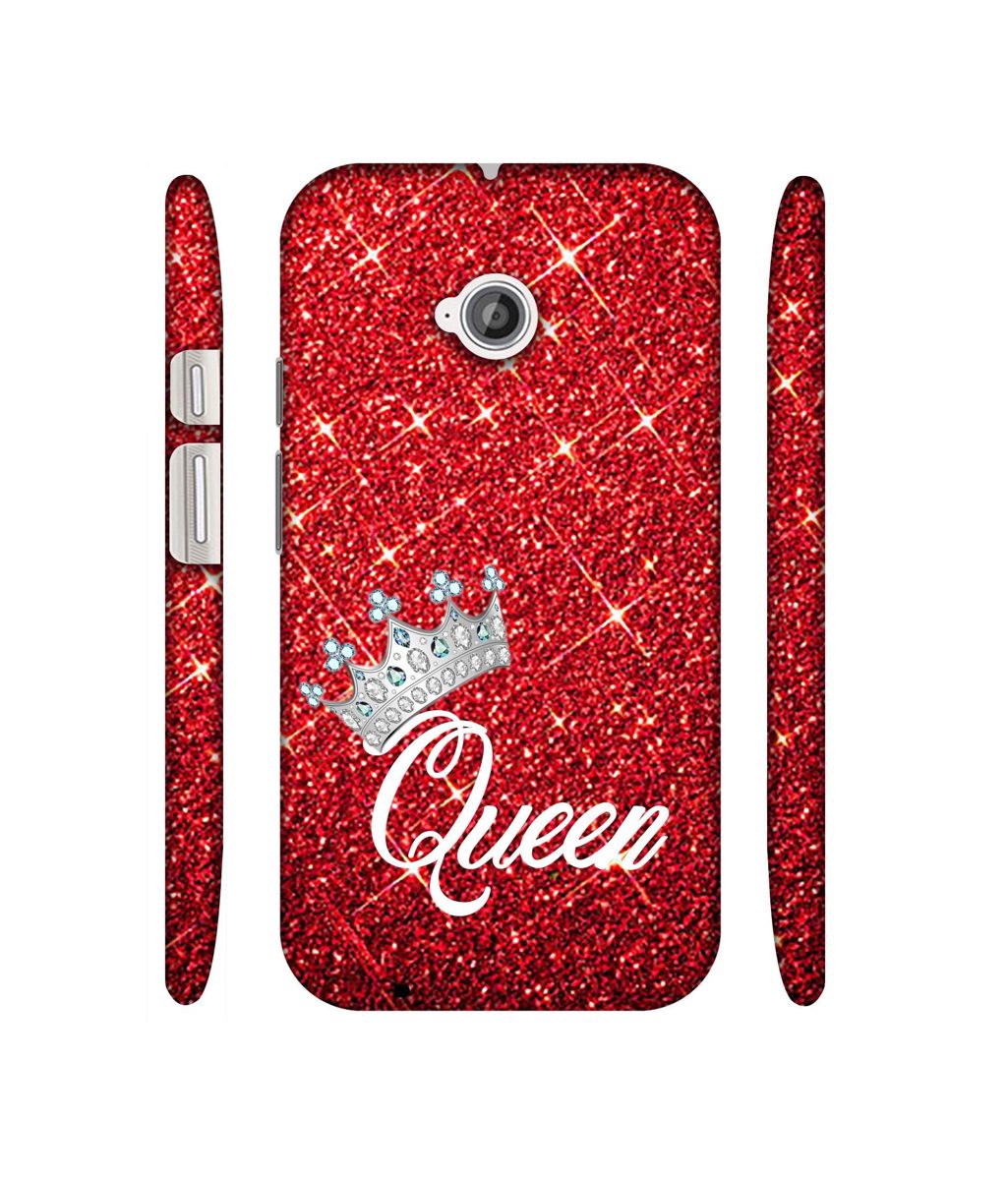 Amazon Brand - Solimo Designer Queen On Red Glitter 3D Printed Hard Back Case Mobile Cover for Motorola Moto E 2nd Generation