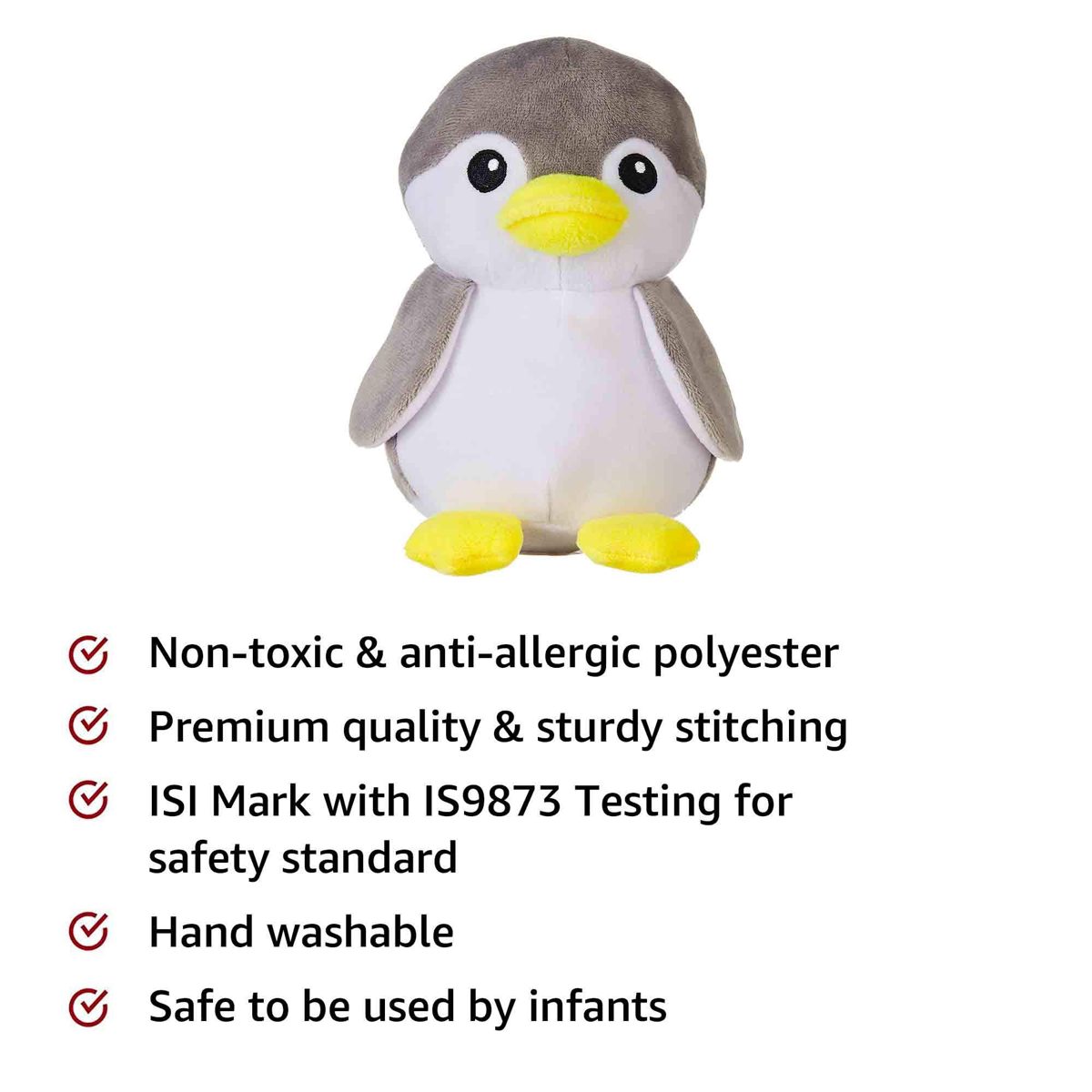 Amazon Brand - Jam & Honey Penguin Open Eyes Ash, 19 cm