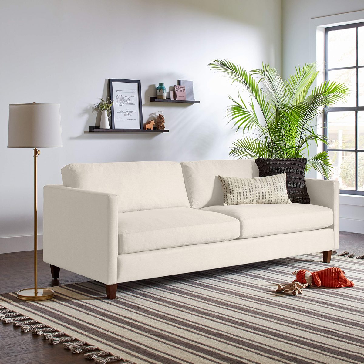 Amazon Brand – Stone & Beam Andover Modern Sofa Couch, 93"W, Cream