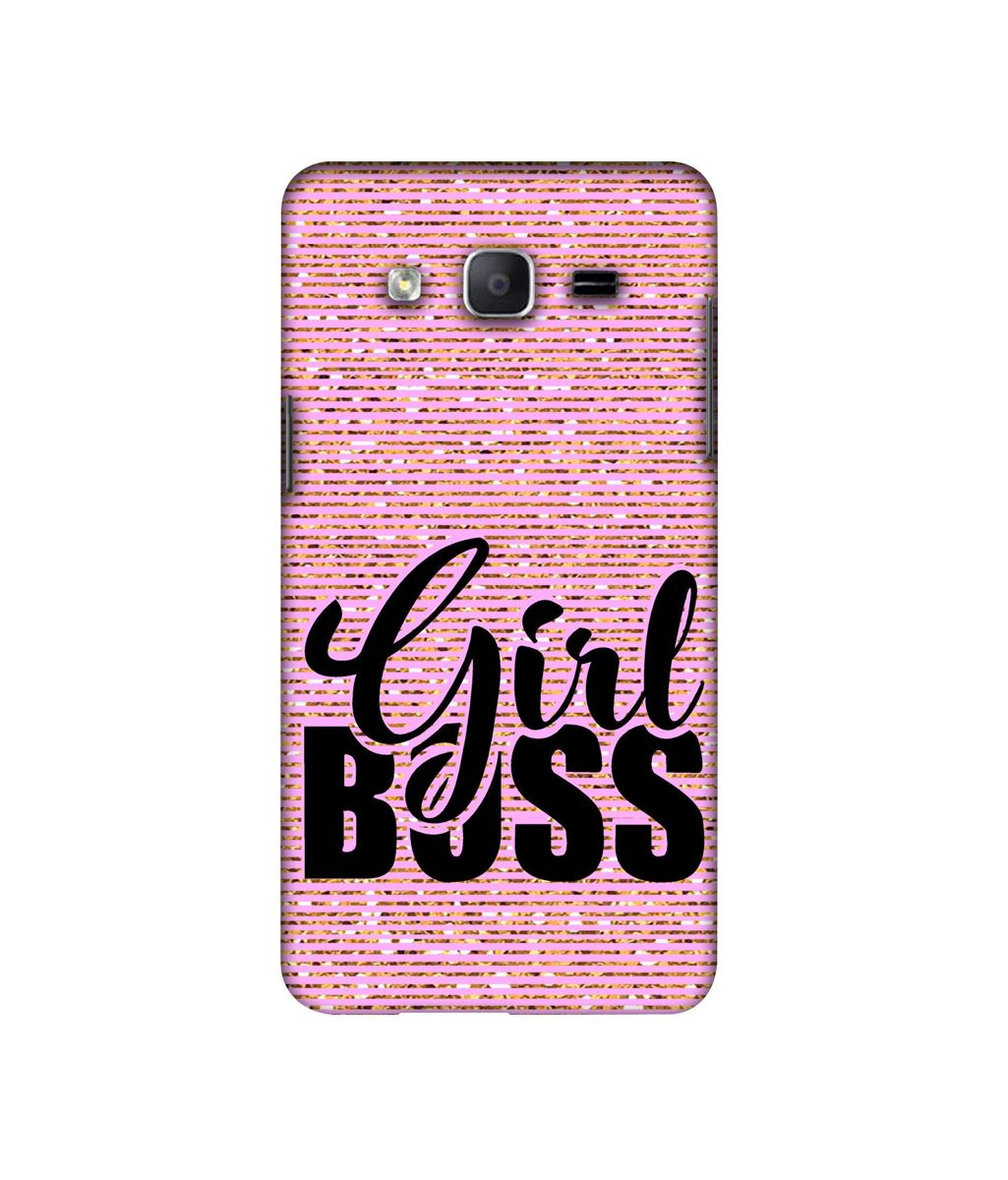 Amazon Brand - Solimo Designer Girl Boss On Pink Sparkle 3D Printed Hard Back Case Mobile Cover for Samsung Galaxy On7