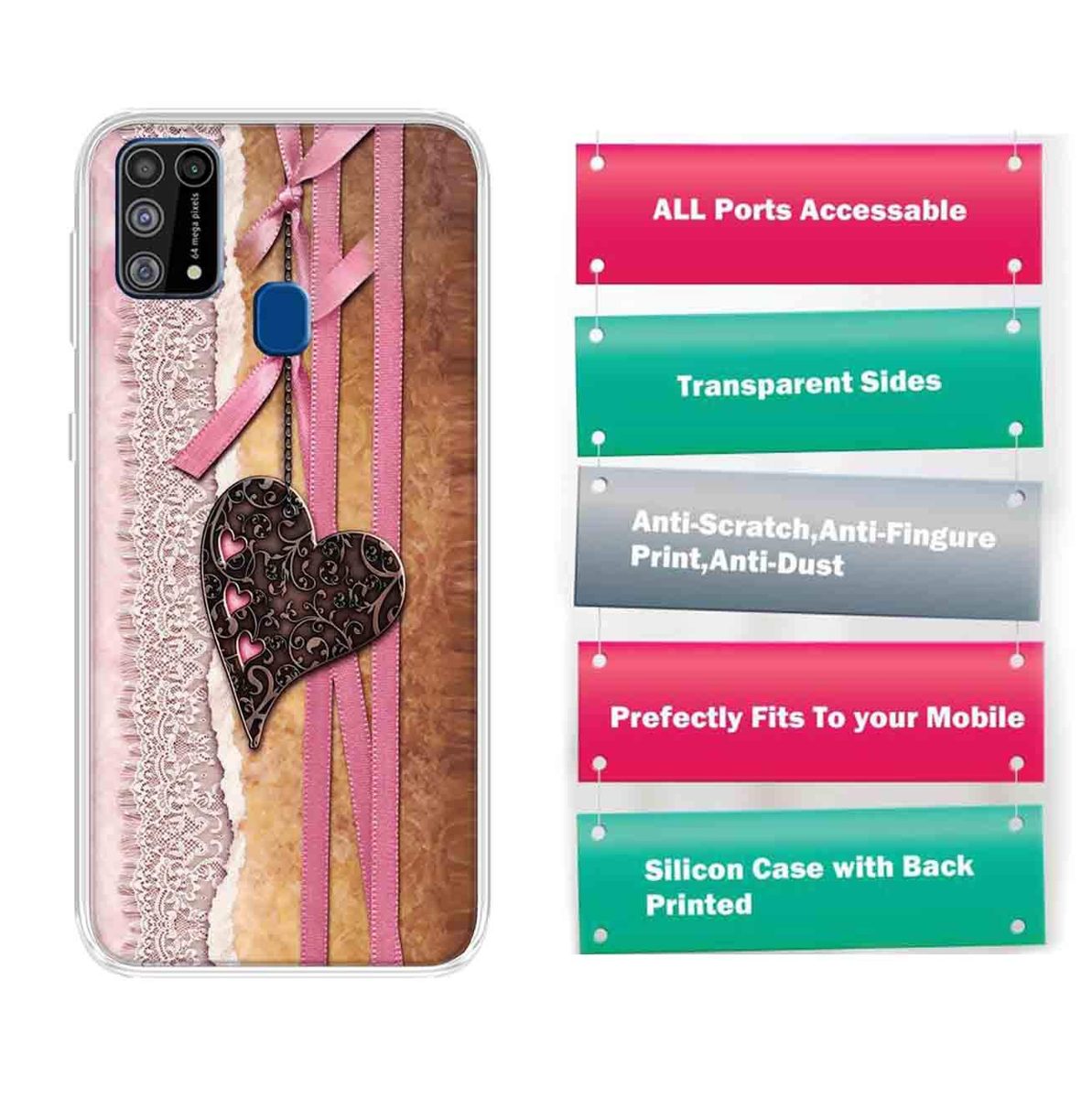Amazon Brand - Solimo Designer Multicolor Love Abstract Design Printed Soft Back Case Mobile Cover for Samsung Galaxy M31