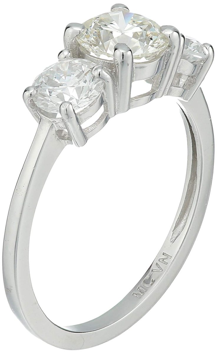 IGI Certified Lab Grown Diamond Anniversary Ring in 14k White Gold (1.5 CT.TW., I-J Color, SI1-SI2 Clarity), Size 8