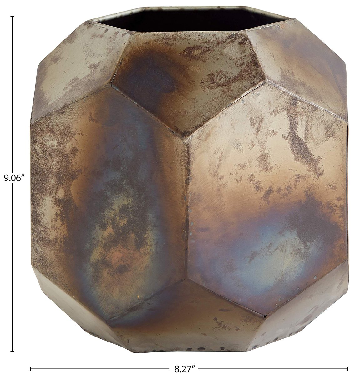 Amazon Brand – Rivet Industrial Hexagonal Planter, 9.06"H, Gold