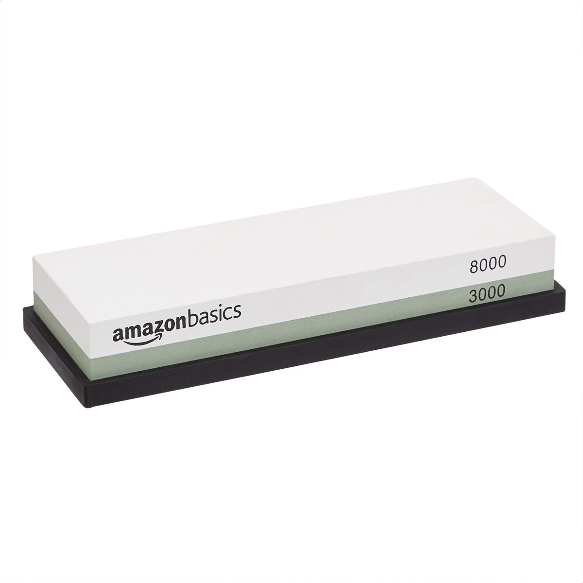 AmazonBasics Whetstone Knife Sharpening Water Stone - Dual-Sided 3000/8000 Grit with Non-Slip Bamboo Base