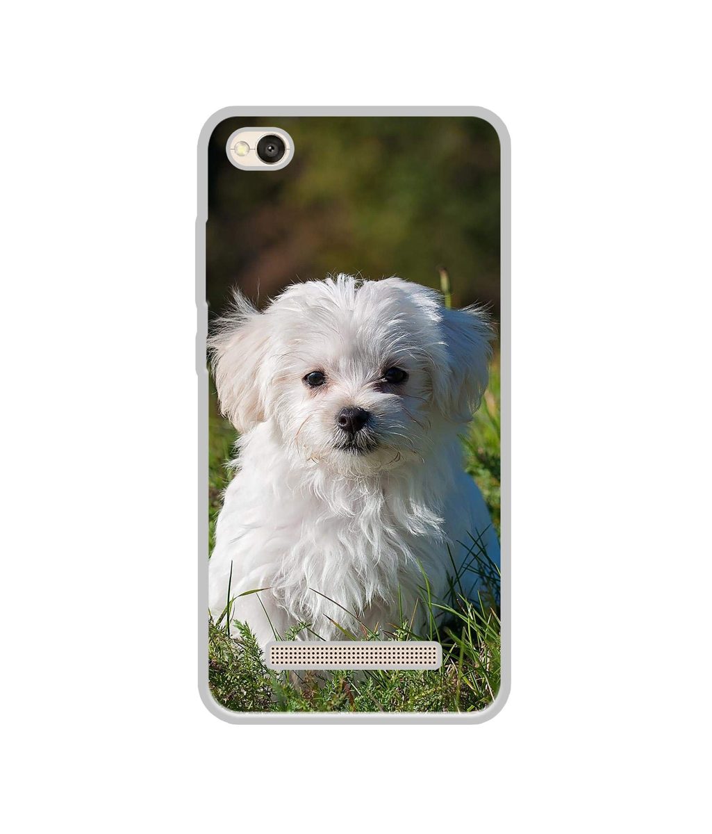Amazon Brand - Solimo Designer White Dog UV Printed Soft Back Case Mobile Cover for Mi Redmi 4A