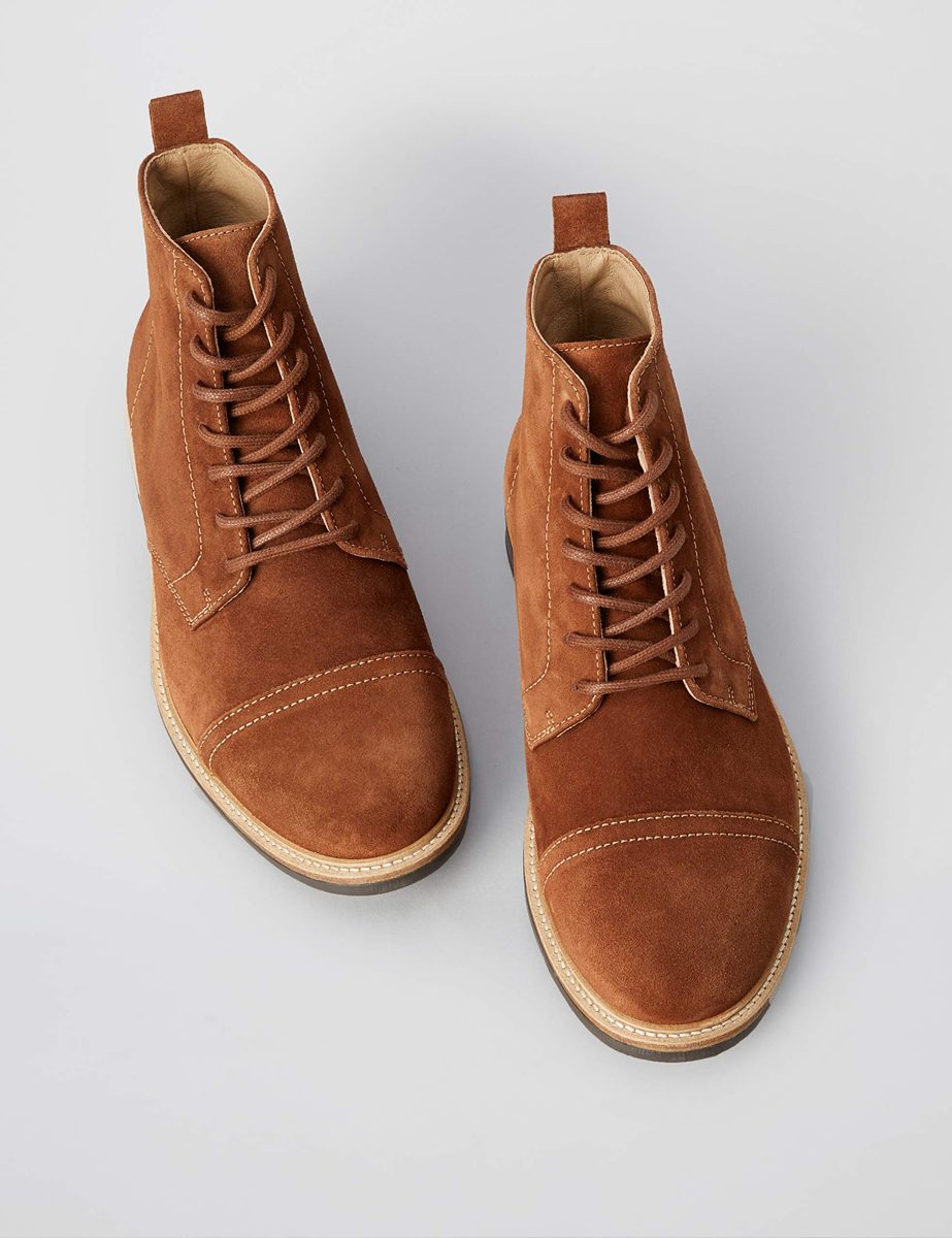 Amazon Brand - find. Men's Leather Lace Up, Brown, US 11.5