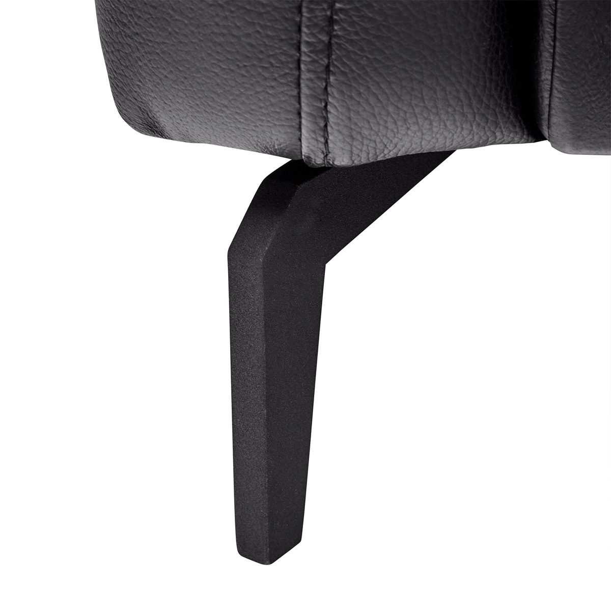 Amazon Brand – Rivet Kaden Mid-Century Modern Adjustable Headrest Leather Loveseat Sofa, 61.8"W, Black Leather