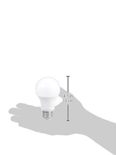 AmazonCommercial 60 Watt Equivalent, 10000 Hours, Non-Dimmable, 800 Lumens, E26 Base, A19 LED Light Bulb - Pack of 50, Soft White