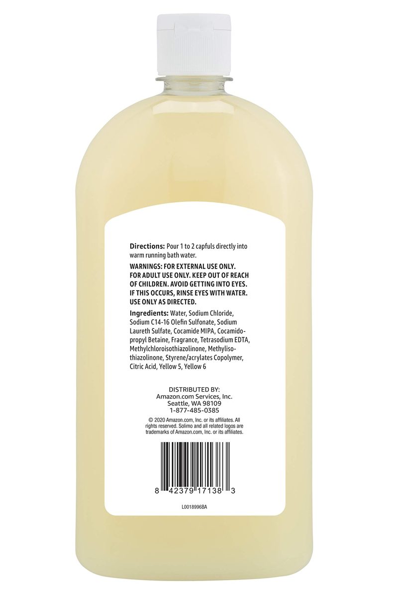 Amazon Brand - Solimo Milk and Honey Bubble Bath, 32 Fluid Ounce (Pack of 4)