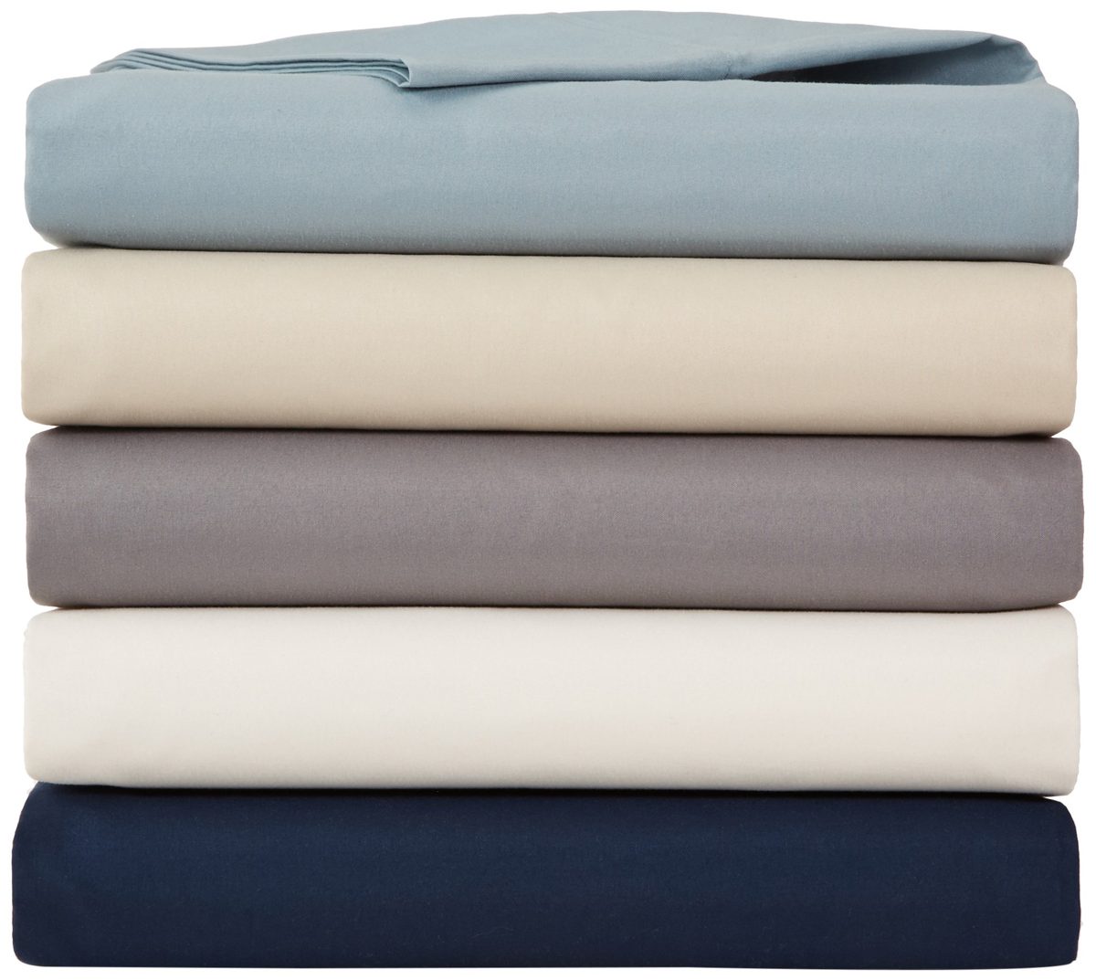 AmazonBasics Microfiber Flat Sheet, Single - Spa Blue