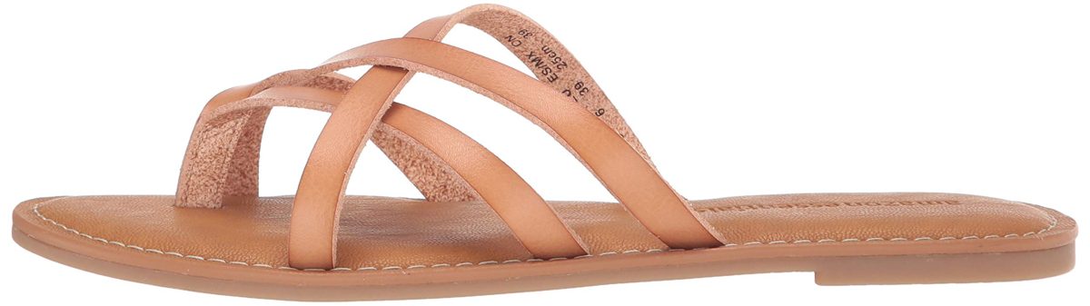 Amazon Essentials Women's Strappy Slide Flat Sandal, Natural, 11 B US
