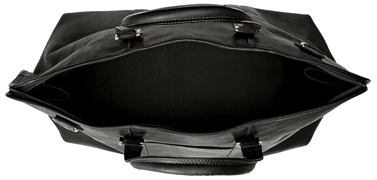 David King Men's Leather Duffel, Black