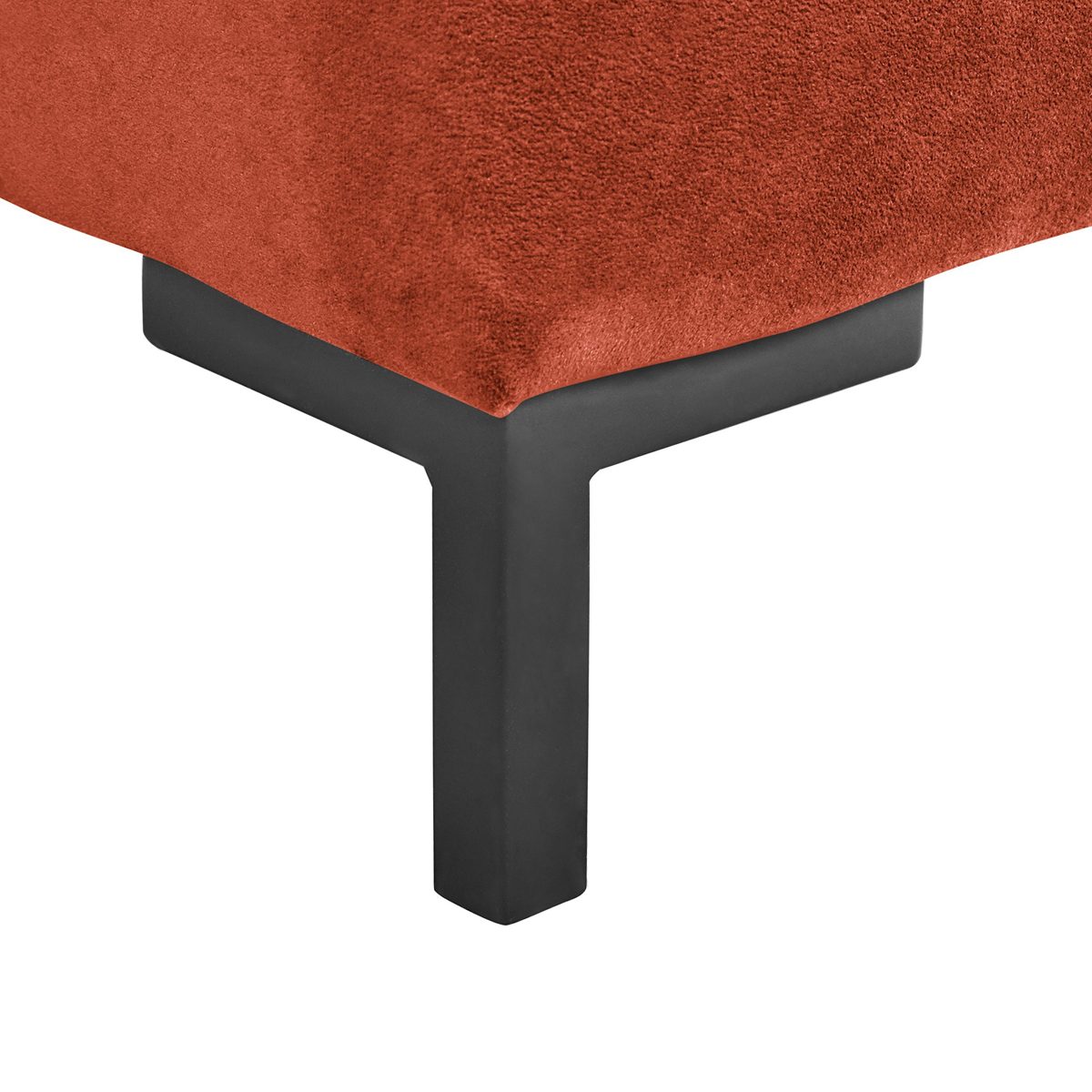 Amazon Brand – Rivet Edgewest Low Back Modern Right U-Sectional, 117"W, Rouge Red