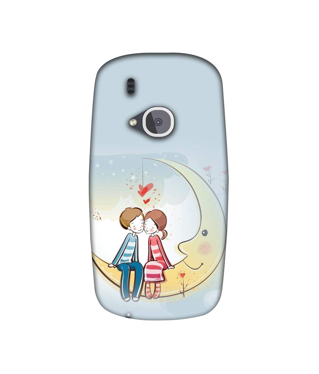 Amazon Brand - Solimo Designer Couple Sitting On Moon 3D Printed Hard Back Case Mobile Cover for Nokia 3310