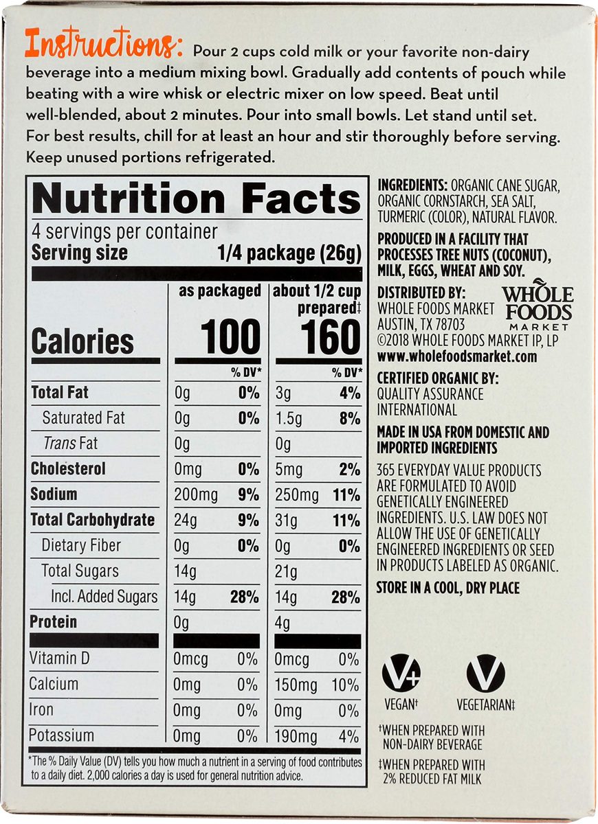 365 Everyday Value, Organic Instant Pudding, Mango, 3.7 oz