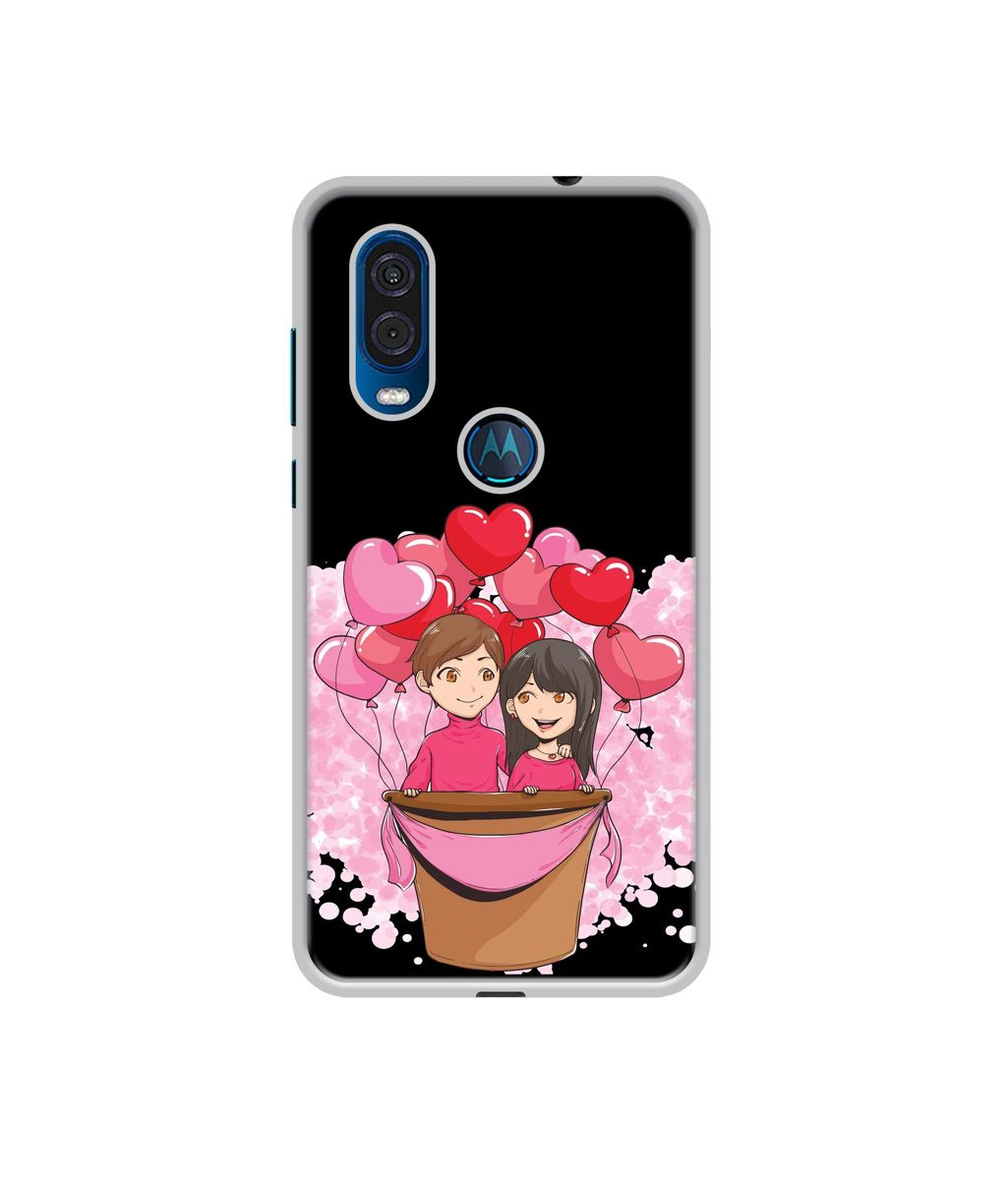 Amazon Brand - Solimo Designer Boy and Girl UV Printed Soft Back Case Mobile Cover for Motorola One Vision
