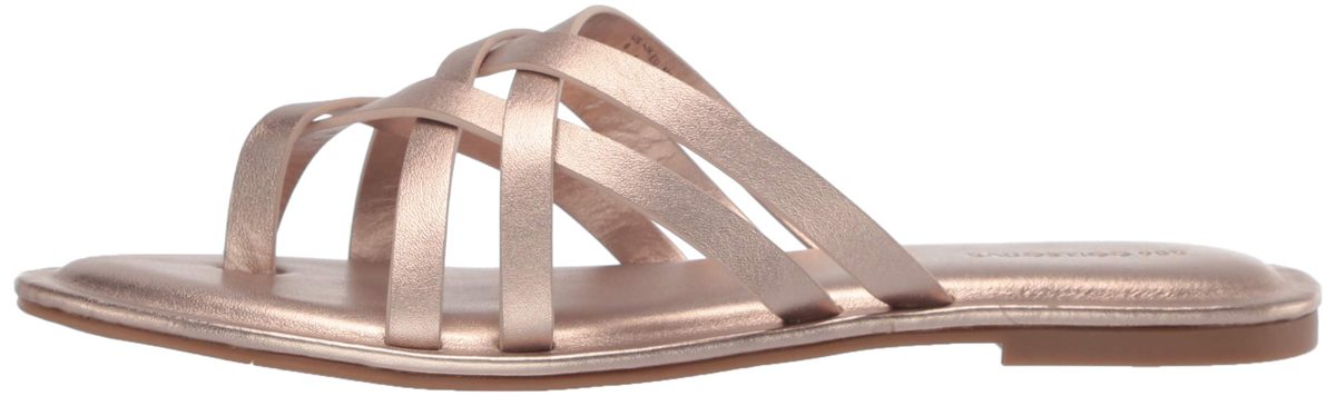 Amazon Brand - 206 Collective Women's Solo Leather Slide Sandal, Champagne Metallic, 13 B US