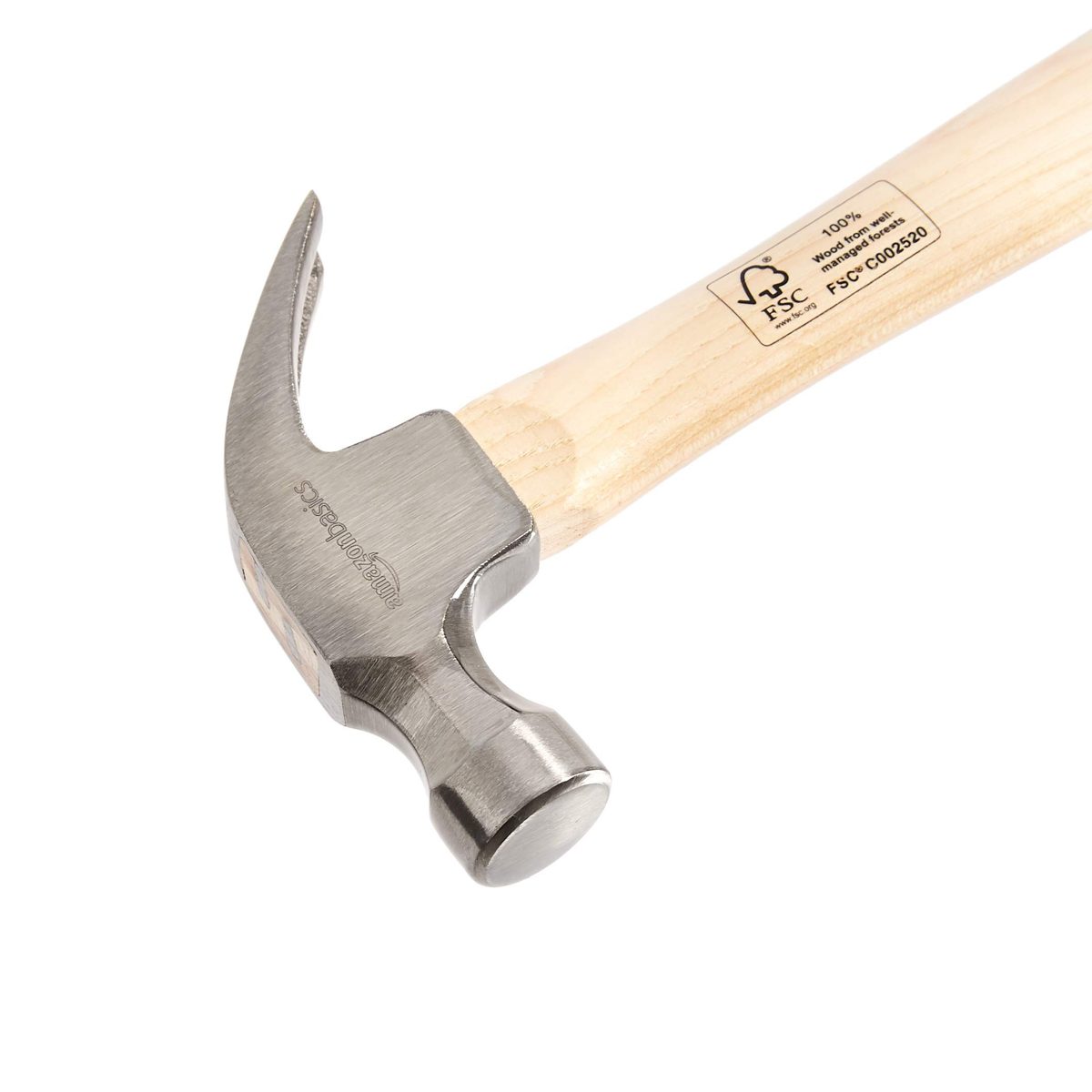 AmazonBasics Hickory Wood Handle Claw Hammer - 8 oz. (Renewed)