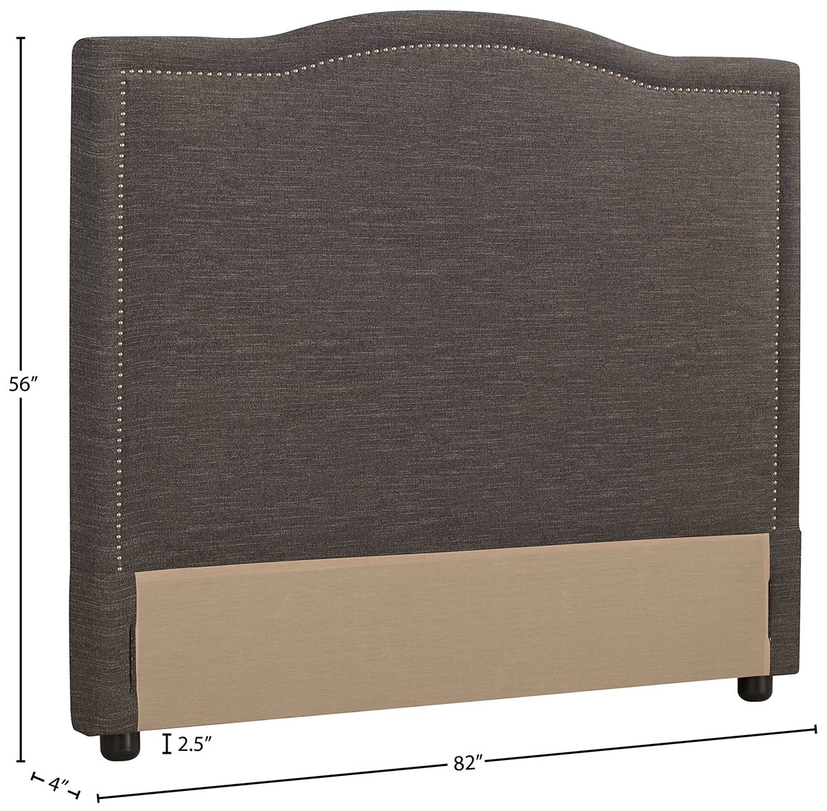 Amazon Brand – Stone & Beam Bridgewater Curved King Headboard, 82"W, Curious Charcoal